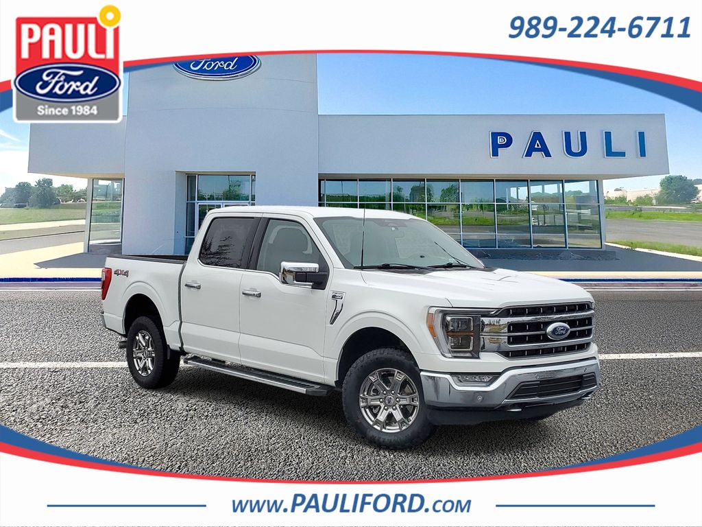 Star White Metallic Tri-Coat 2022 Ford F-150 Lariat SuperCrew 4WD Pickup Truck Four-Wheel Drive Automatic