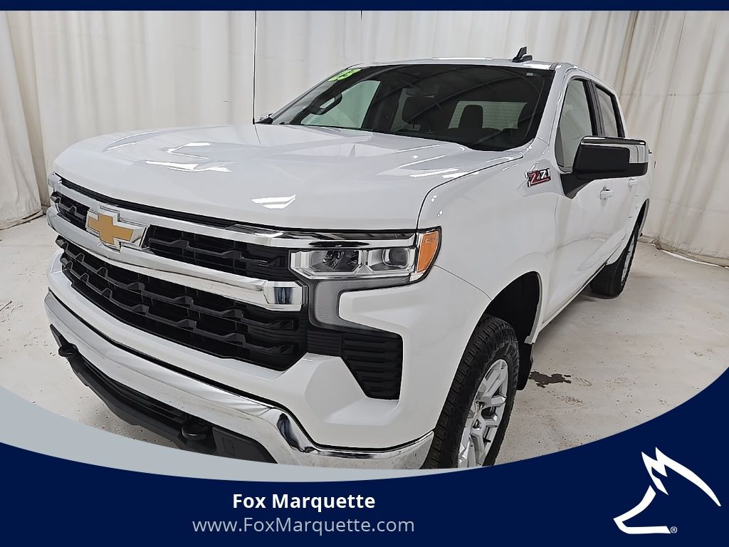Summit White 2023 Chevrolet Silverado 1500 LT Crew Cab 4WD Pickup Truck Four-Wheel Drive Automatic