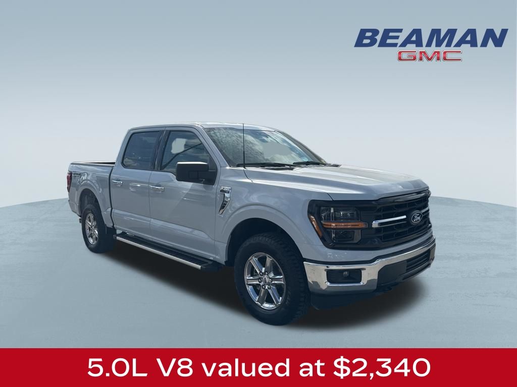 White Metallic 2025 Ford F-150 XLT SuperCrew 4WD Pickup Truck Four-Wheel Drive Automatic