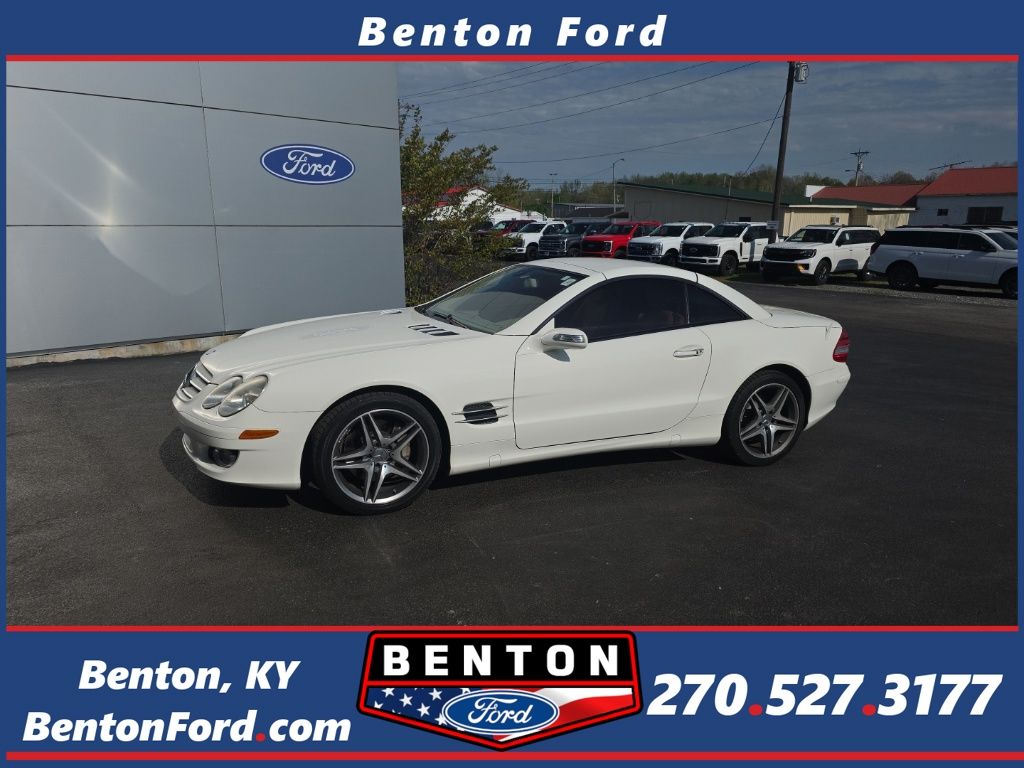Alabaster White 2007 Mercedes-Benz SL-Class SL 550 Convertible Rear-Wheel Drive 7-Speed Automatic