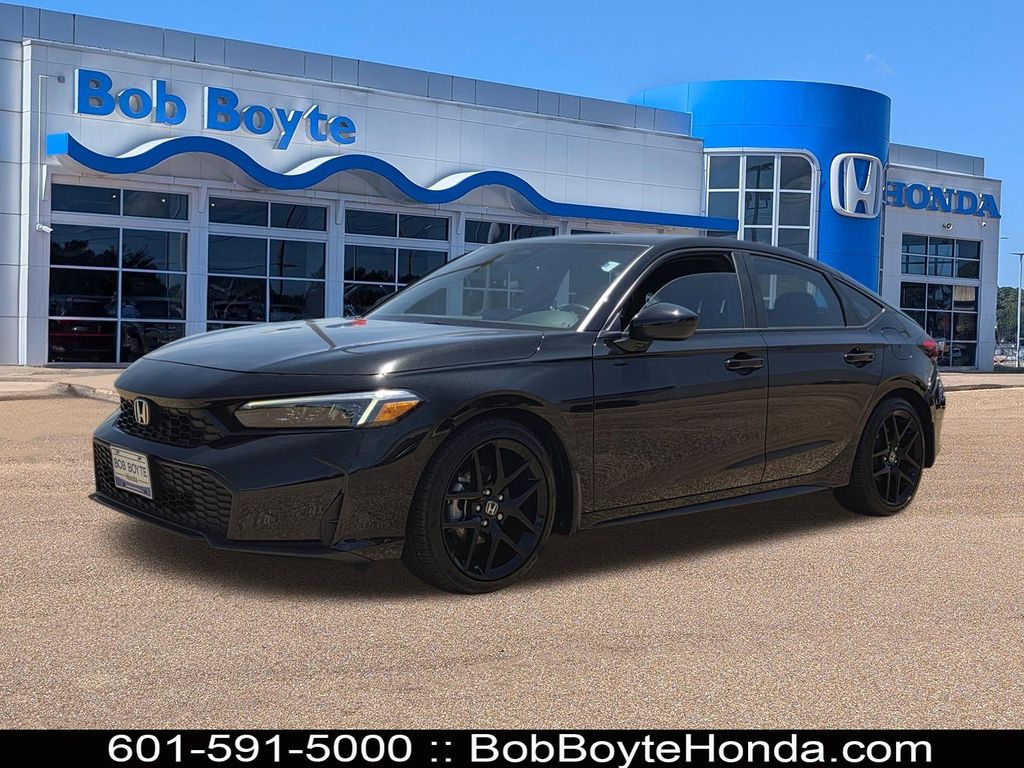 Crystal Black 2025 Honda Civic Hatchback Hatchback Front-Wheel Drive Continuously Variable Transmission