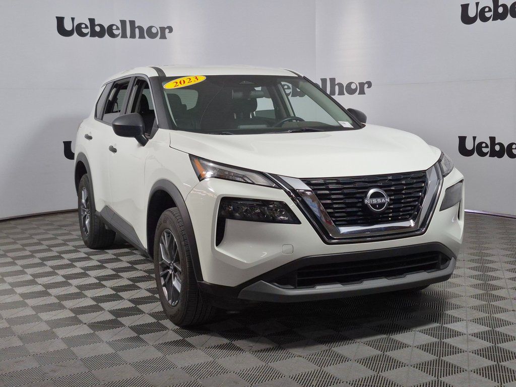 Glacier White 2023 Nissan Rogue S AWD SUV / Crossover All-Wheel Drive Continuously Variable Transmission