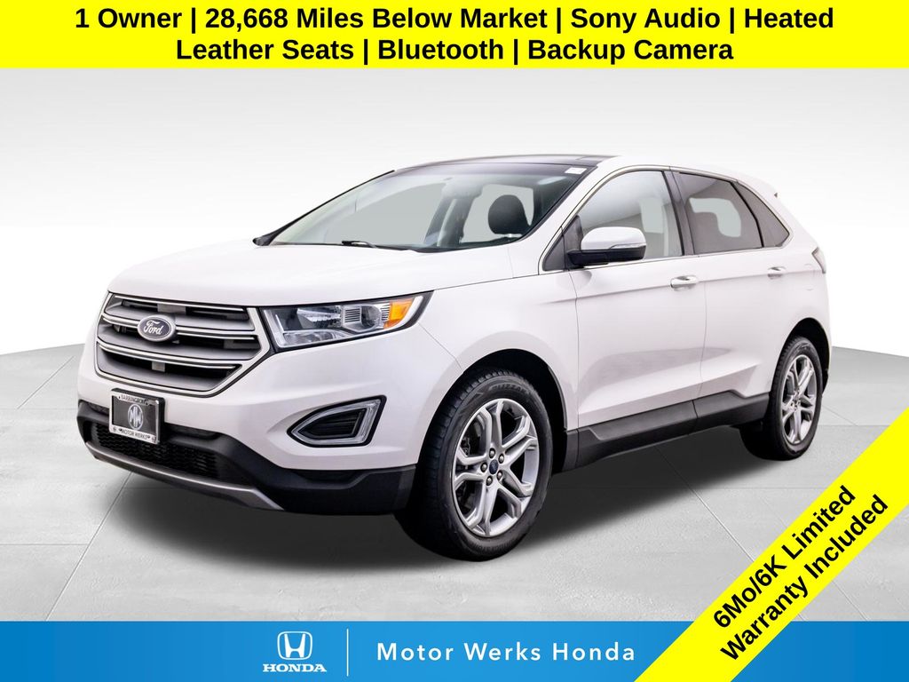 White Platinum Clearcoat Metallic 2016 Ford Edge SUV / Crossover All-Wheel Drive 6-Speed Automatic