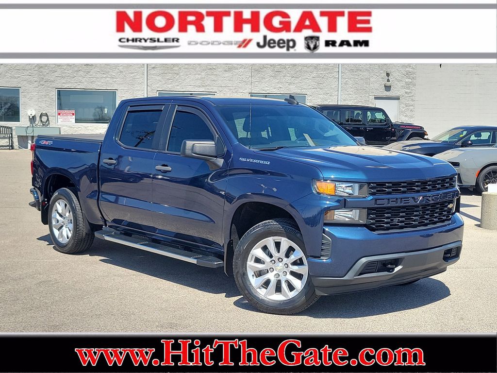 Northsky Blue Metallic 2019 Chevrolet Silverado 1500 Custom Crew Cab 4WD Pickup Truck Four-Wheel Drive 6-Speed Automatic Overdrive