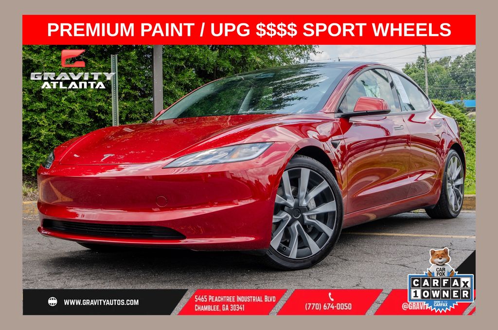 Ultra Red 2024 Tesla Model 3 Sedan Rear-Wheel Drive 1-Speed Automatic