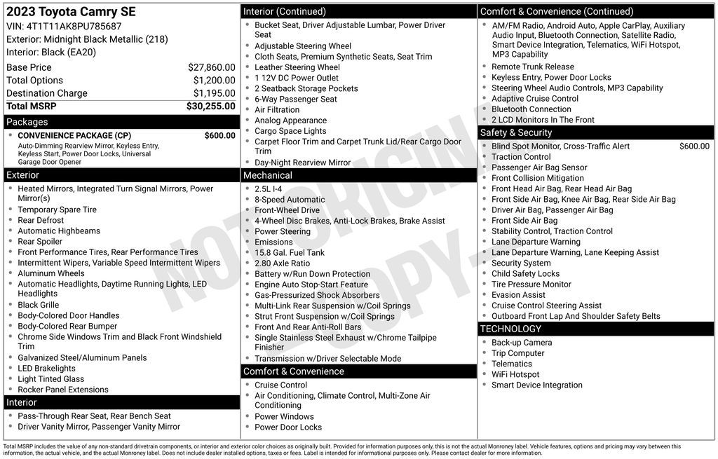 Used Car 2023 Toyota Camry  Se For Sale Under $25,000 In Austin, Texas