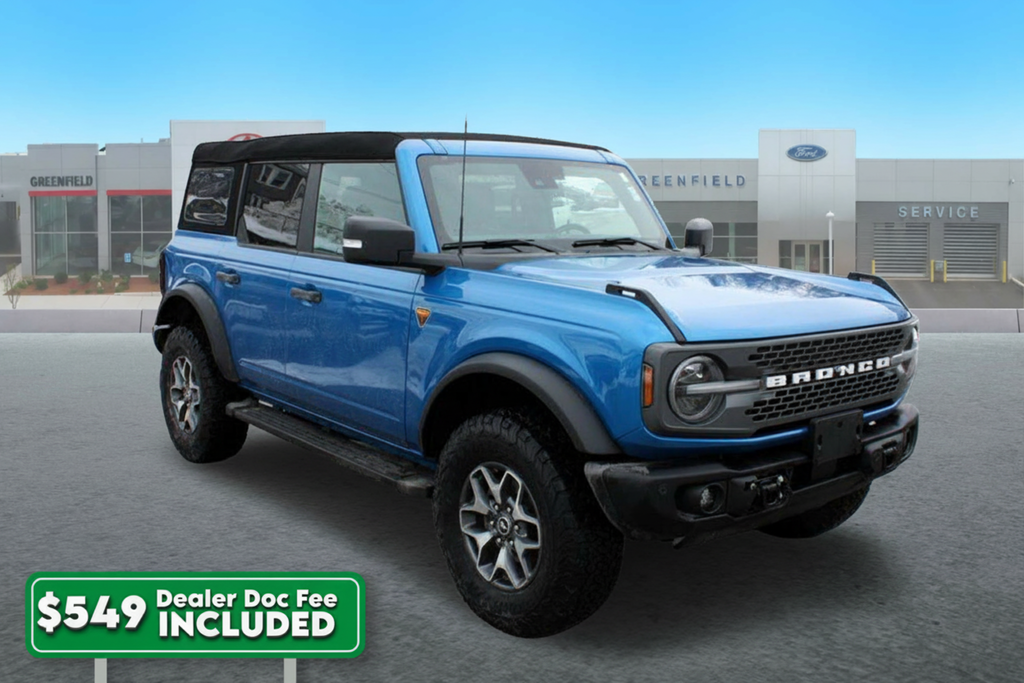 Velocity Blue Metallic 2023 Ford Bronco Badlands Advanced 4-Door 4WD SUV / Crossover Four-Wheel Drive Automatic