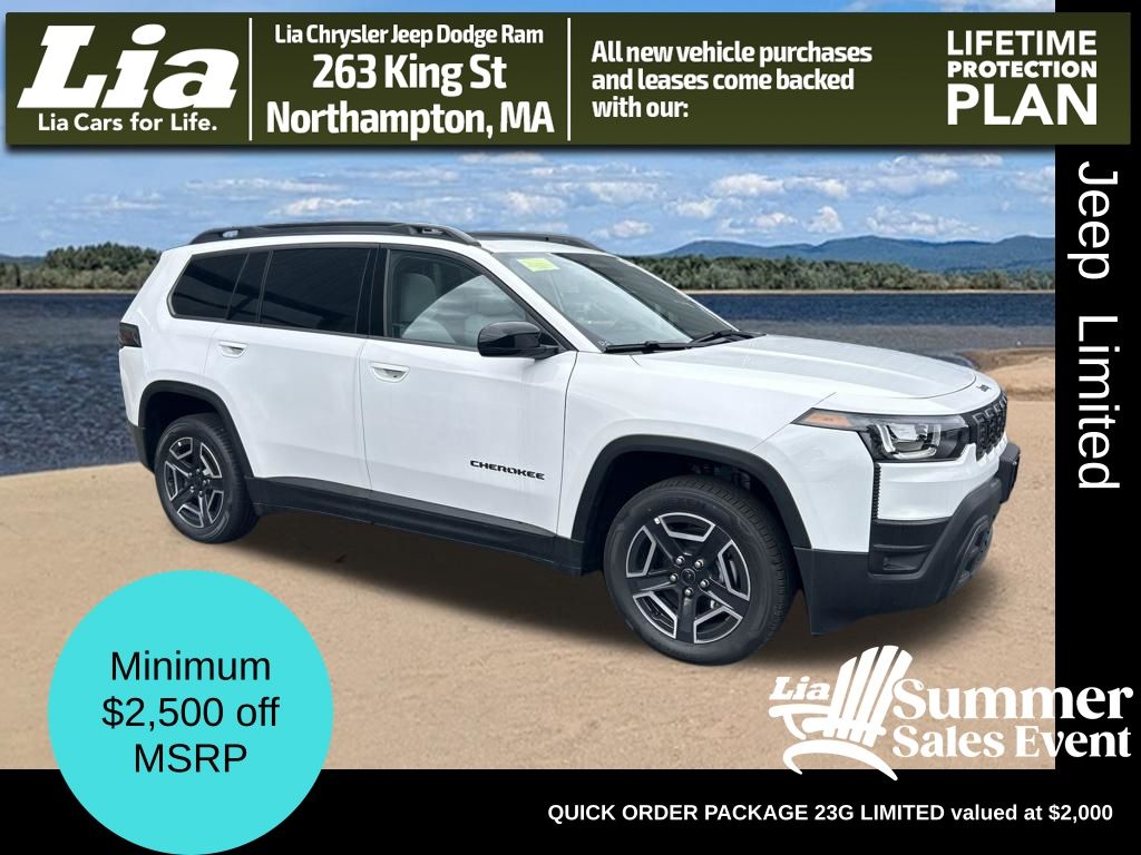 Bright White Clearcoat 2026 Jeep Cherokee SUV / Crossover Four-Wheel Drive Continuously Variable Transmission