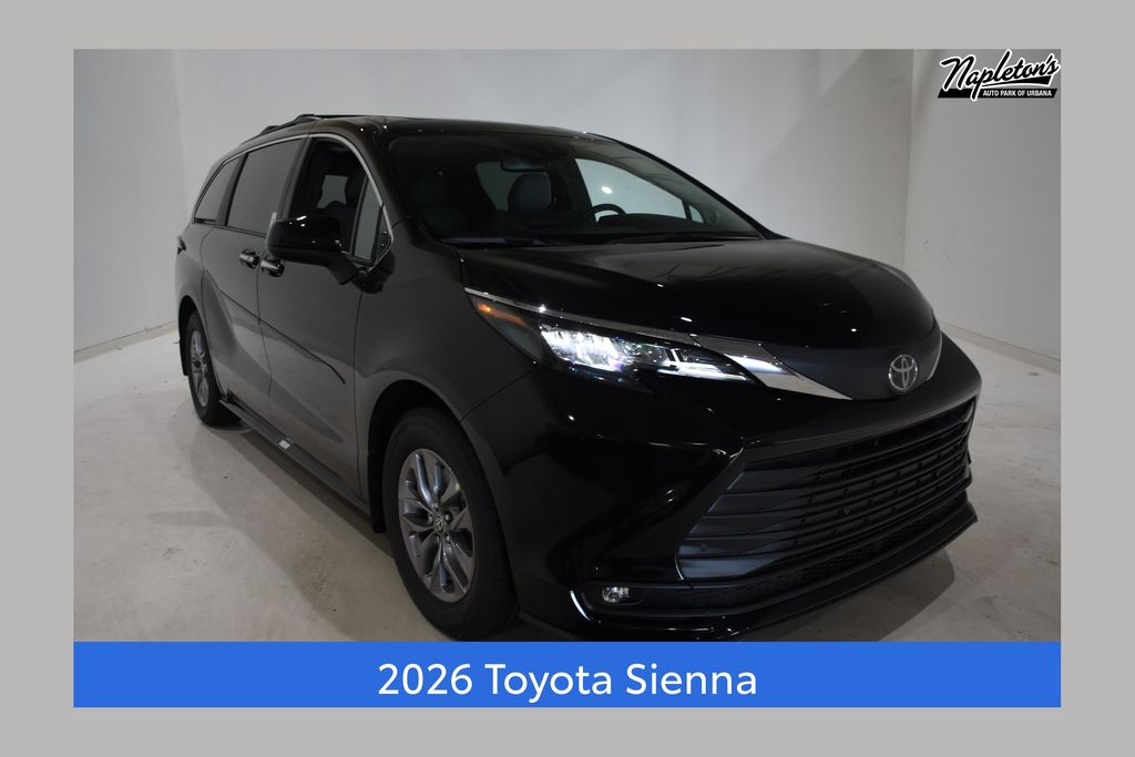 Midnight Black 2026 Toyota Sienna Minivan Front-Wheel Drive Continuously Variable Transmission