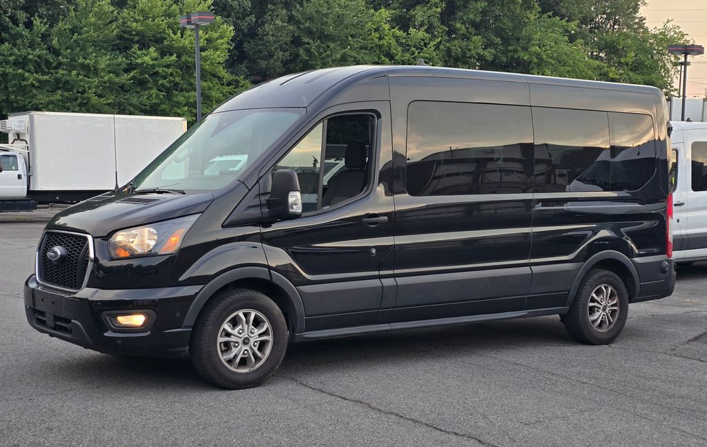 Black Metallic 2024 Ford Transit Passenger Van Rear-Wheel Drive