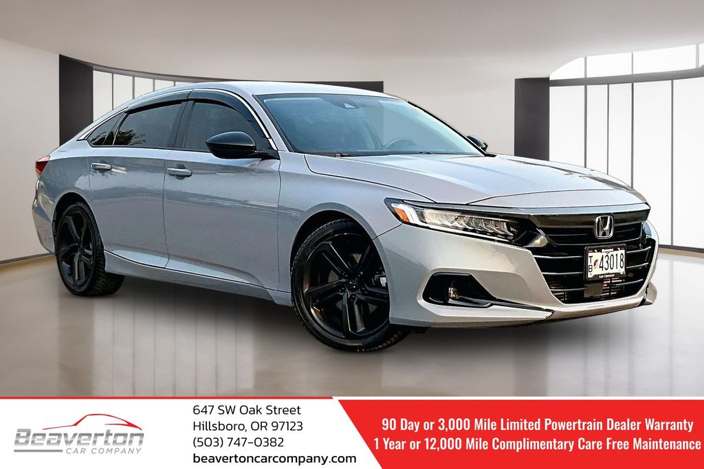 Sonic Gray Pearl 2021 Honda Accord Sedan Front-Wheel Drive Continuously Variable Transmission