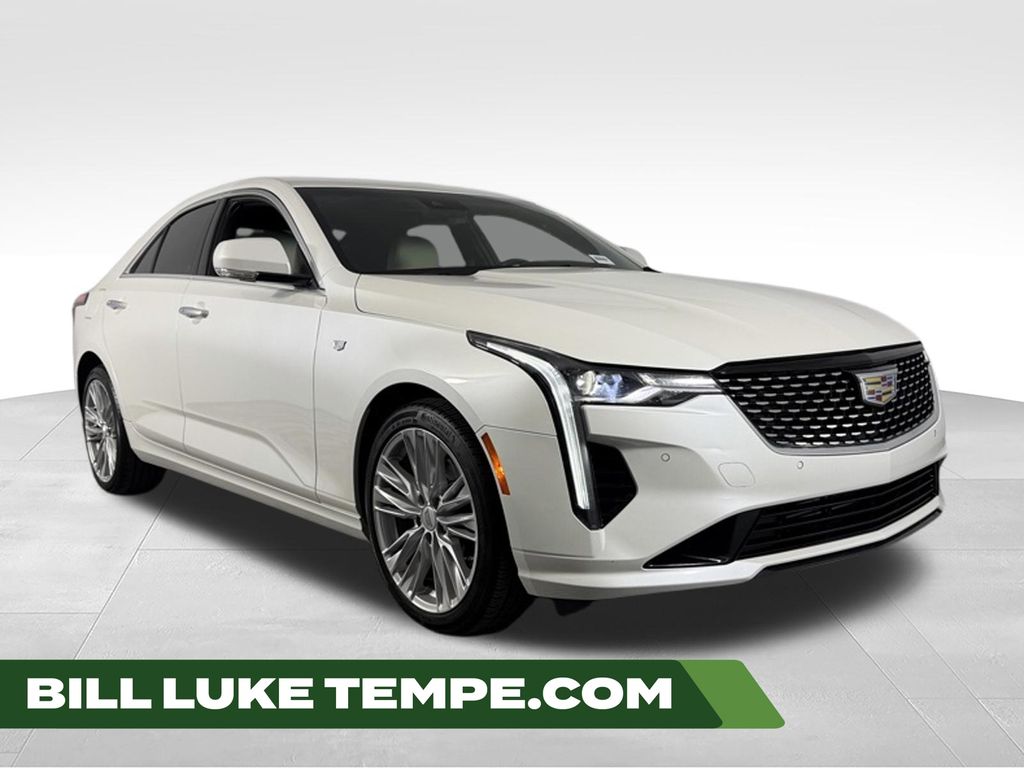 Crystal White Tricoat 2025 Cadillac CT4 Premium Luxury RWD Sedan Rear-Wheel Drive 8-Speed Automatic