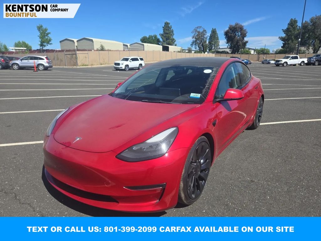 Red Multi-Coat 2023 Tesla Model 3 Performance AWD Sedan All-Wheel Drive 1-Speed Automatic
