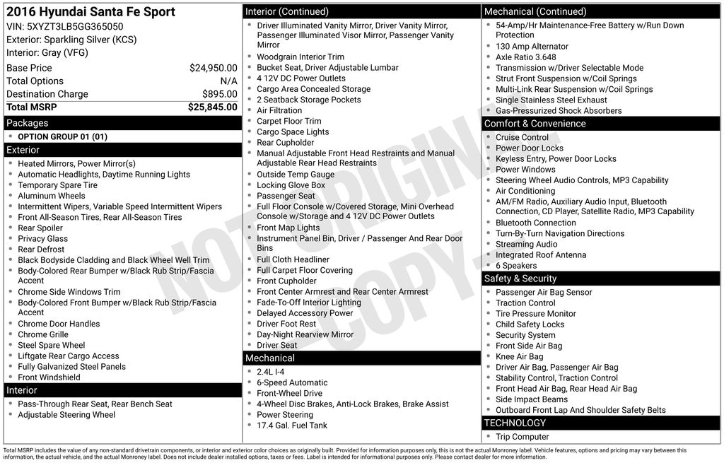 Used Car 2016 Hyundai Santa Fe Sport  2.4 Base For Sale Under $10,000 In Austin, Texas