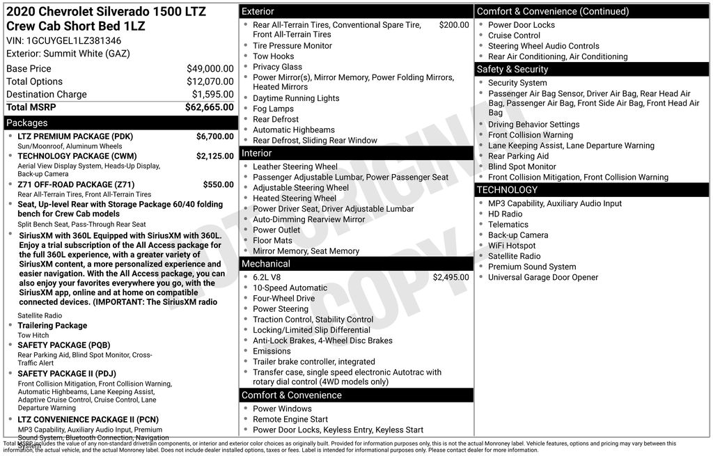 2020 Chevrolet Silverado 1500 LTZ
