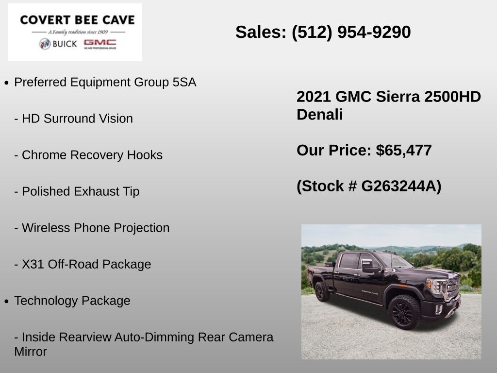 Used Car 2021 Gmc Sierra 2500hd  Denali For Sale Under $70,000 In Austin, Texas