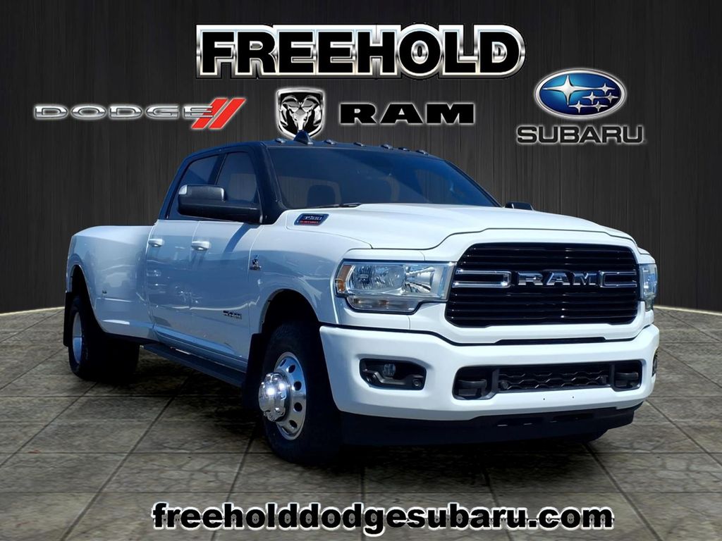 Bright White Clearcoat 2021 RAM 3500 Big Horn Crew Cab LB DRW RWD Pickup Truck 4X2 6-Speed Automatic