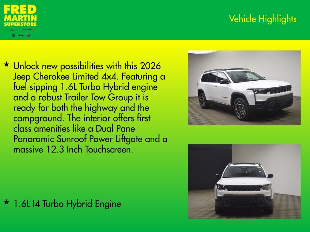new 2026 Jeep Cherokee car, priced at $37,724