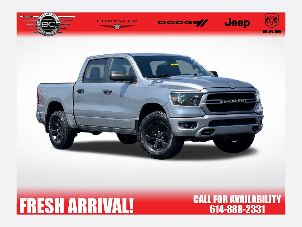 Billet Silver Metallic Clearcoat 2023 RAM 1500 Tradesman Crew Cab 4WD Pickup Truck Four-Wheel Drive 8-Speed Automatic