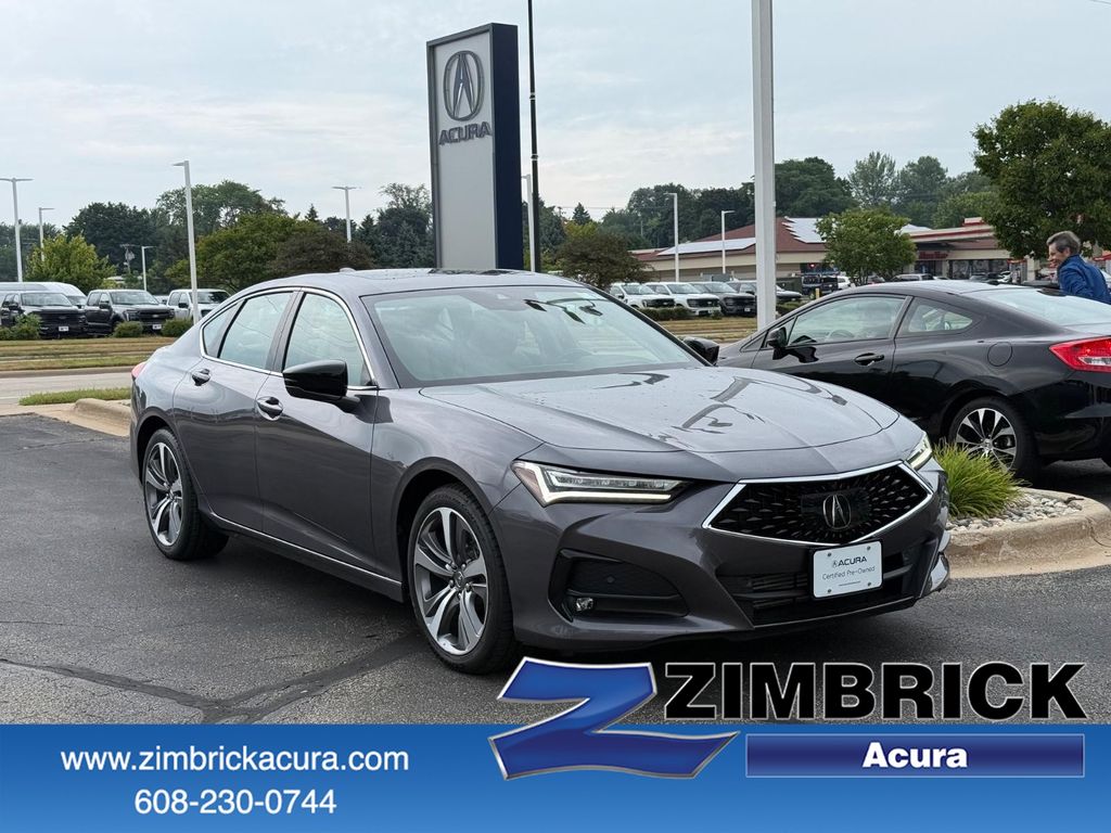 Gray (Modern Steel Metallic) 2023 Acura TLX Sedan All-Wheel Drive Automatic
