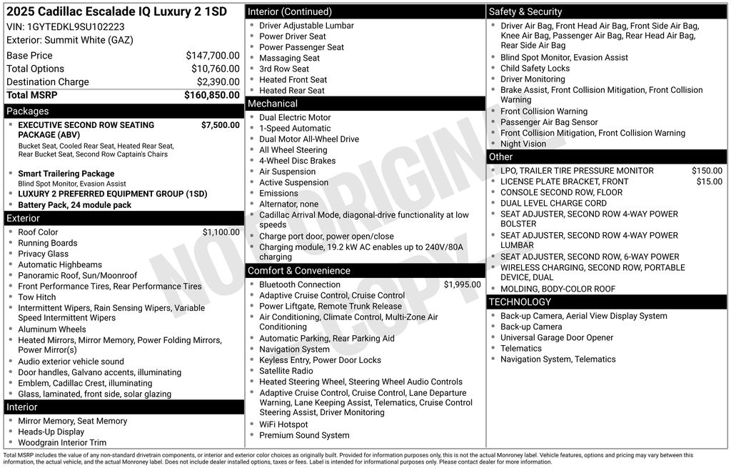 New Car 2025 Cadillac Escalade Iq  Luxury For Sale Under $150,000 In Austin, Texas