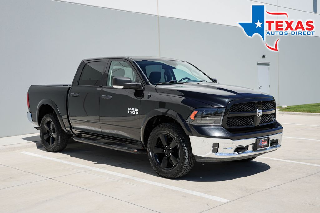 Brilliant Black Crystal Pearlcoat 2016 RAM 1500 Outdoorsman Crew Cab 4WD Pickup Truck Four-Wheel Drive 8-Speed Automatic