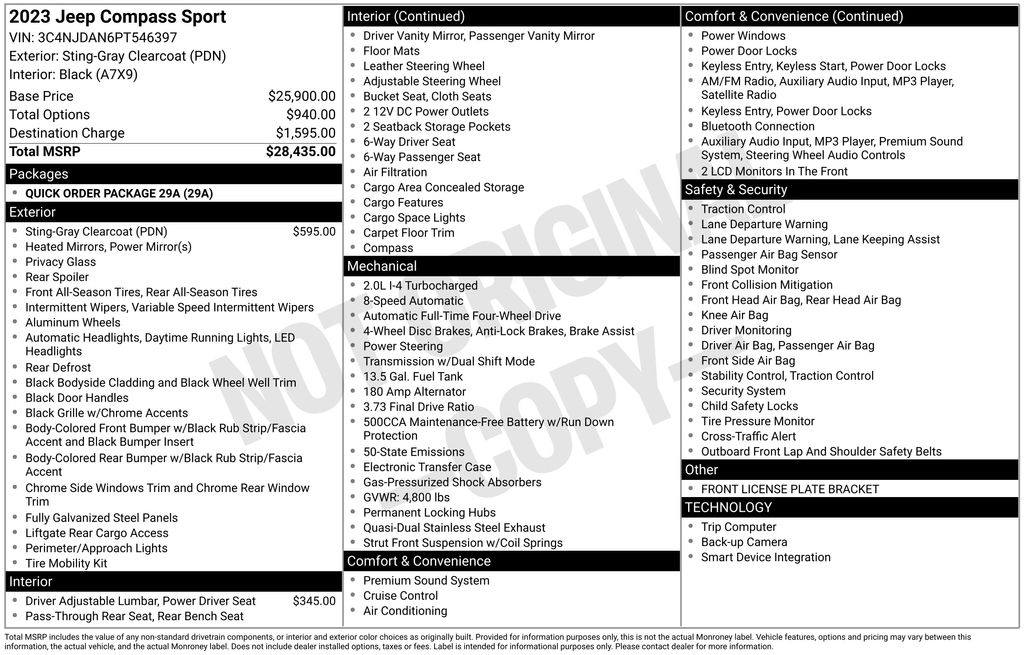 2023 Jeep Compass Sport Gray at Bob Ruth Ford