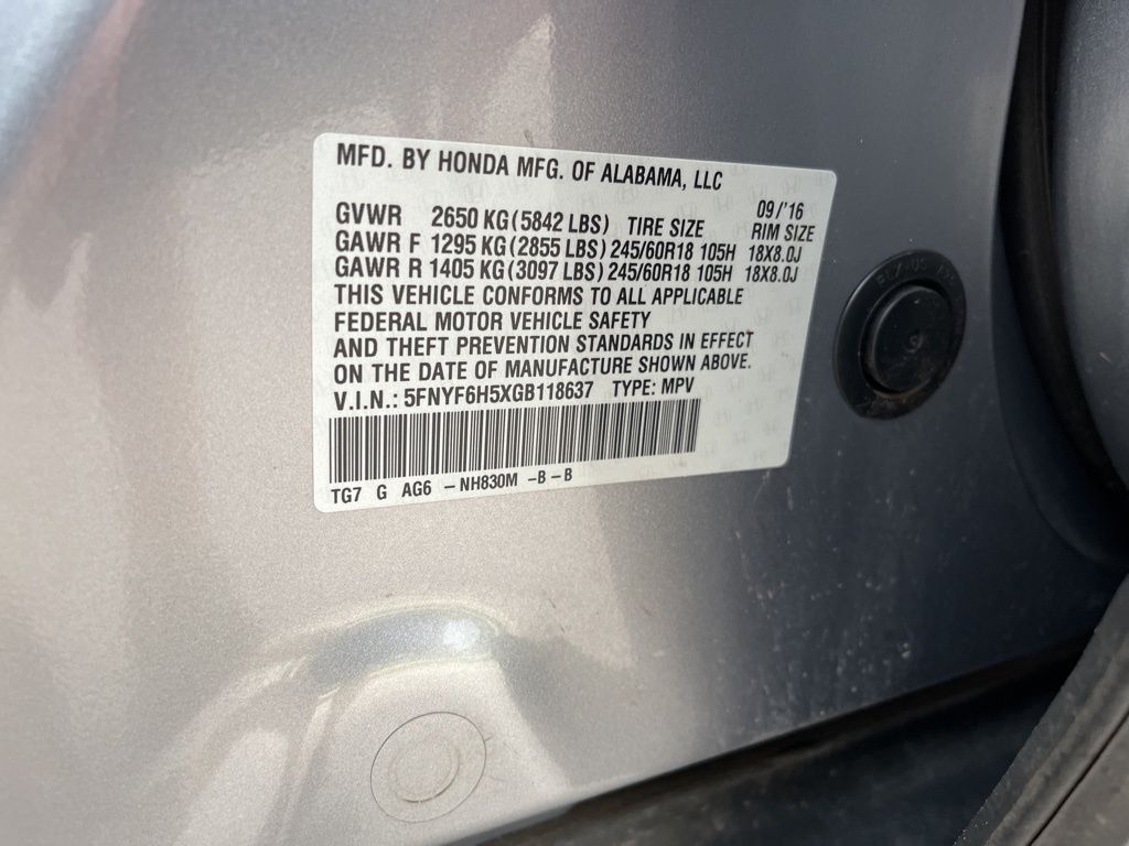 2016 Honda Pilot EX-L 10