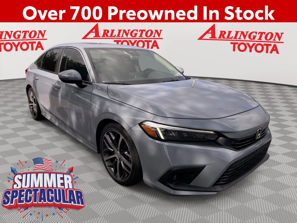 Sonic Gray Pearl 2022 Honda Civic Sedan Front-Wheel Drive Continuously Variable Transmission