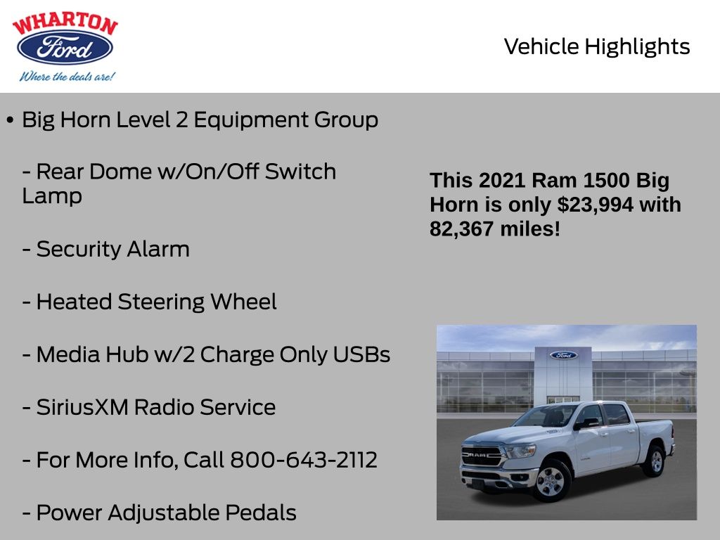 2021 Ram 1500 Big Horn/Lone Star White at AutoSavvy Houston Northwest