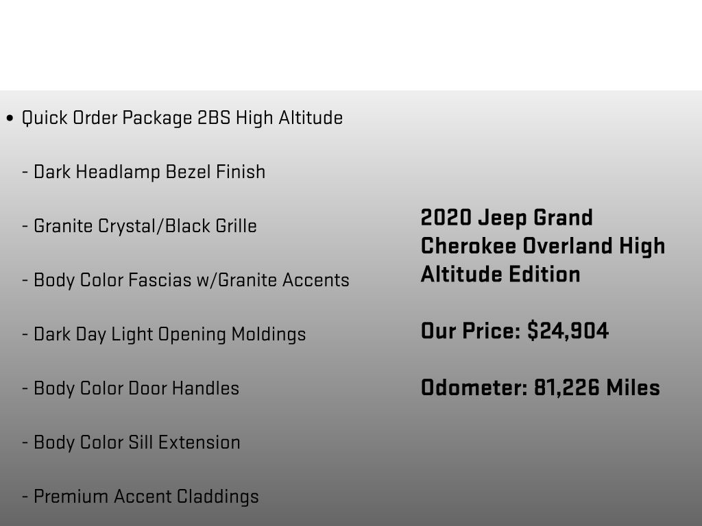 2020 Jeep Grand Cherokee High Altitude White at South Hills CDJR