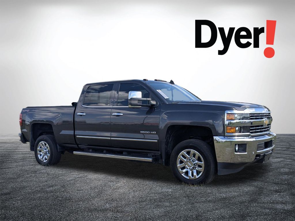 Gray (Tungsten Metallic) 2016 Chevrolet Silverado 3500HD LTZ Crew Cab 4WD Pickup Truck Four-Wheel Drive 6-Speed Automatic