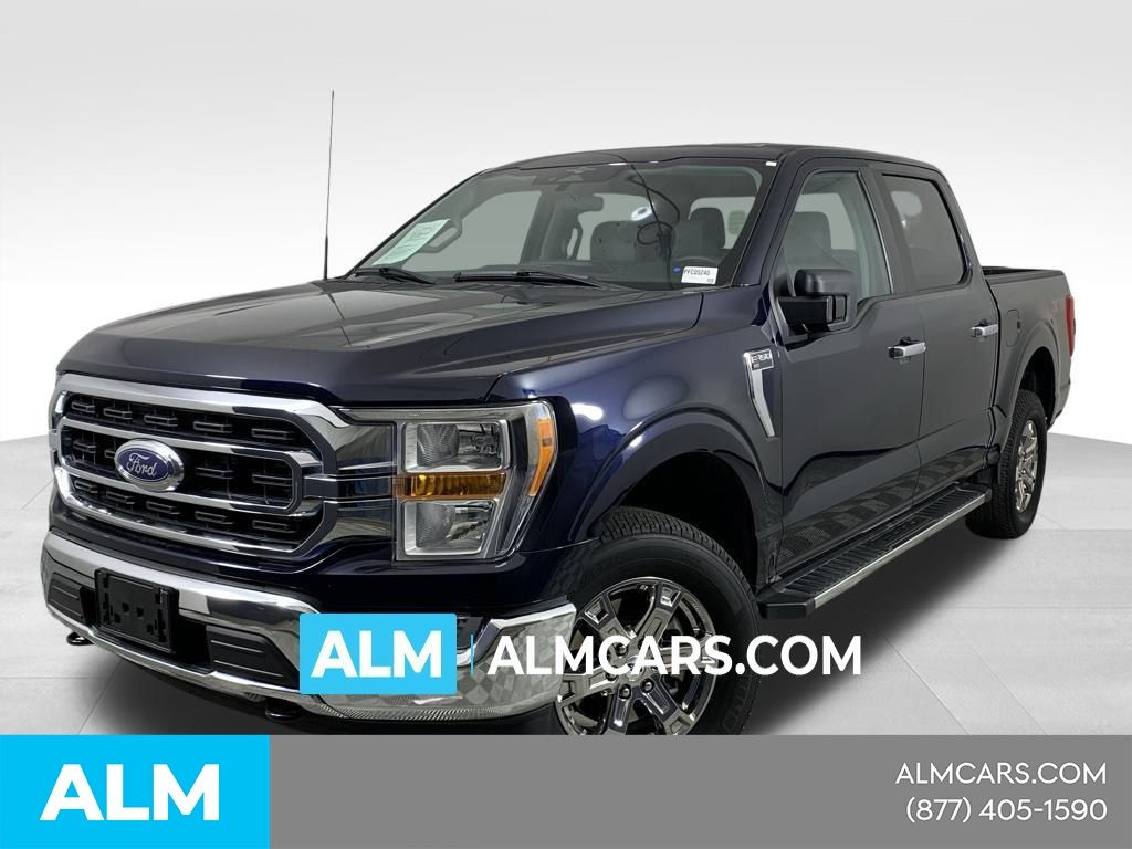 Blue 2023 Ford F-150 XLT SuperCrew 4WD Pickup Truck Four-Wheel Drive Automatic