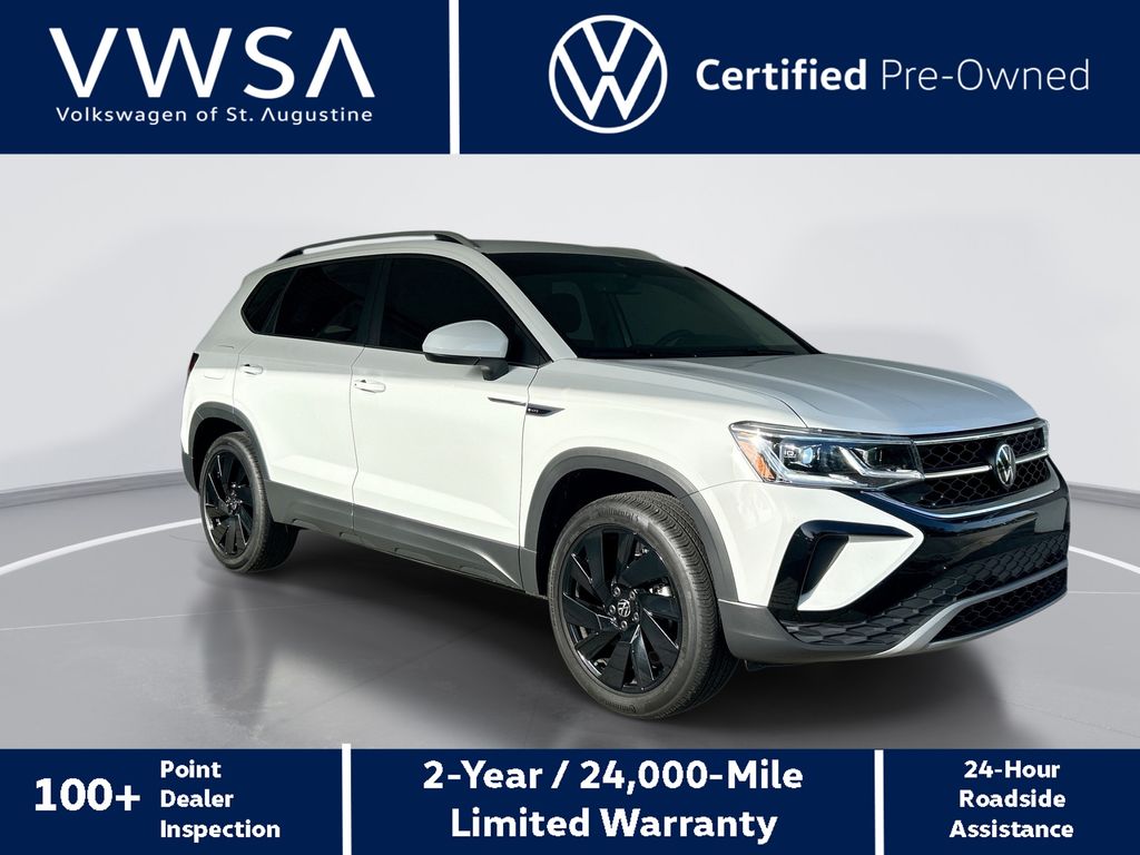 Pure White 2024 Volkswagen Taos SEL 4Motion SUV / Crossover All-Wheel Drive 7-Speed Dual Clutch
