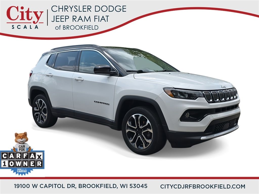 Bright White Clearcoat 2022 Jeep Compass SUV / Crossover Four-Wheel Drive 9-Speed Automatic