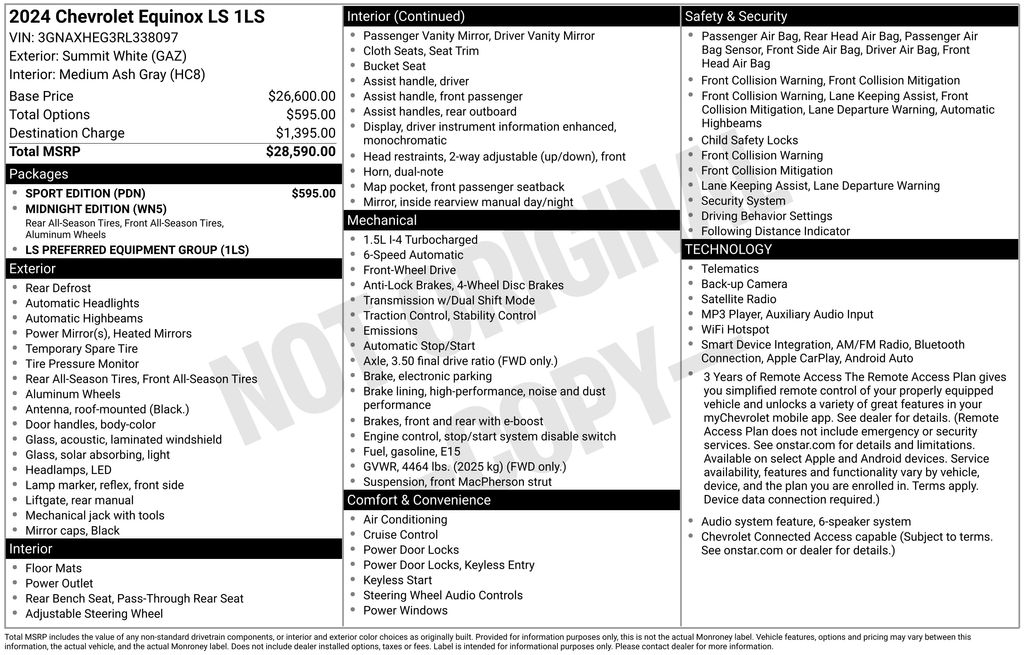 2024 Summit White Chevrolet Equinox LS FWD SUV