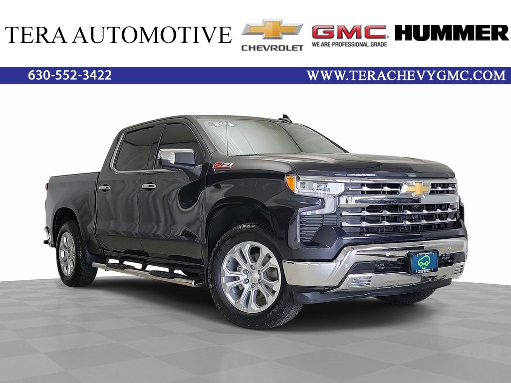 Dark Ash Metallic 2023 Chevrolet Silverado 1500 LTZ Crew Cab 4WD Pickup Truck Four-Wheel Drive
