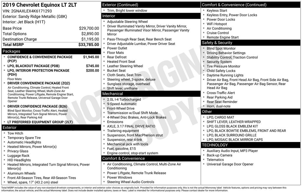 Used Car 2019 Chevrolet Equinox  Lt For Sale Under $20,000 In Austin, Texas