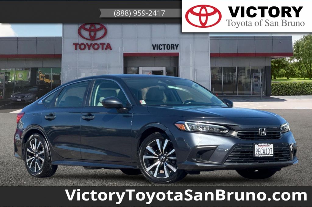 Meteorite Gray Metallic 2022 Honda Civic Sedan Front-Wheel Drive Continuously Variable Transmission