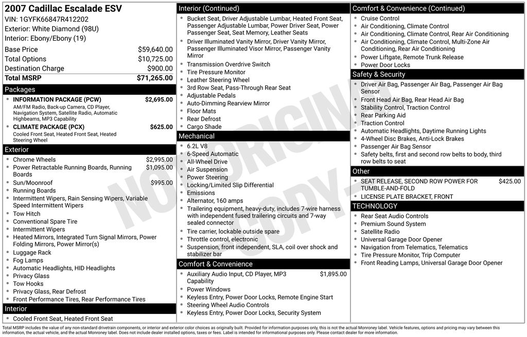 2007 Cadillac Escalade ESV Standard