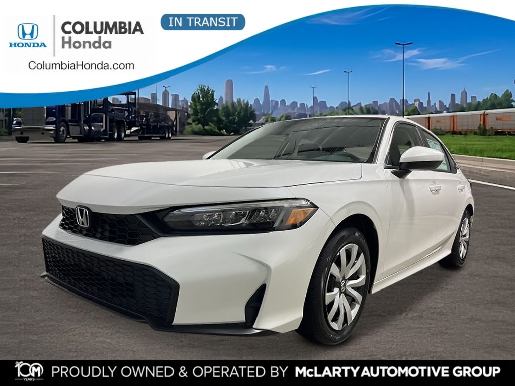 Platinum White Pearl 2026 Honda Civic Sedan Front-Wheel Drive Continuously Variable Transmission