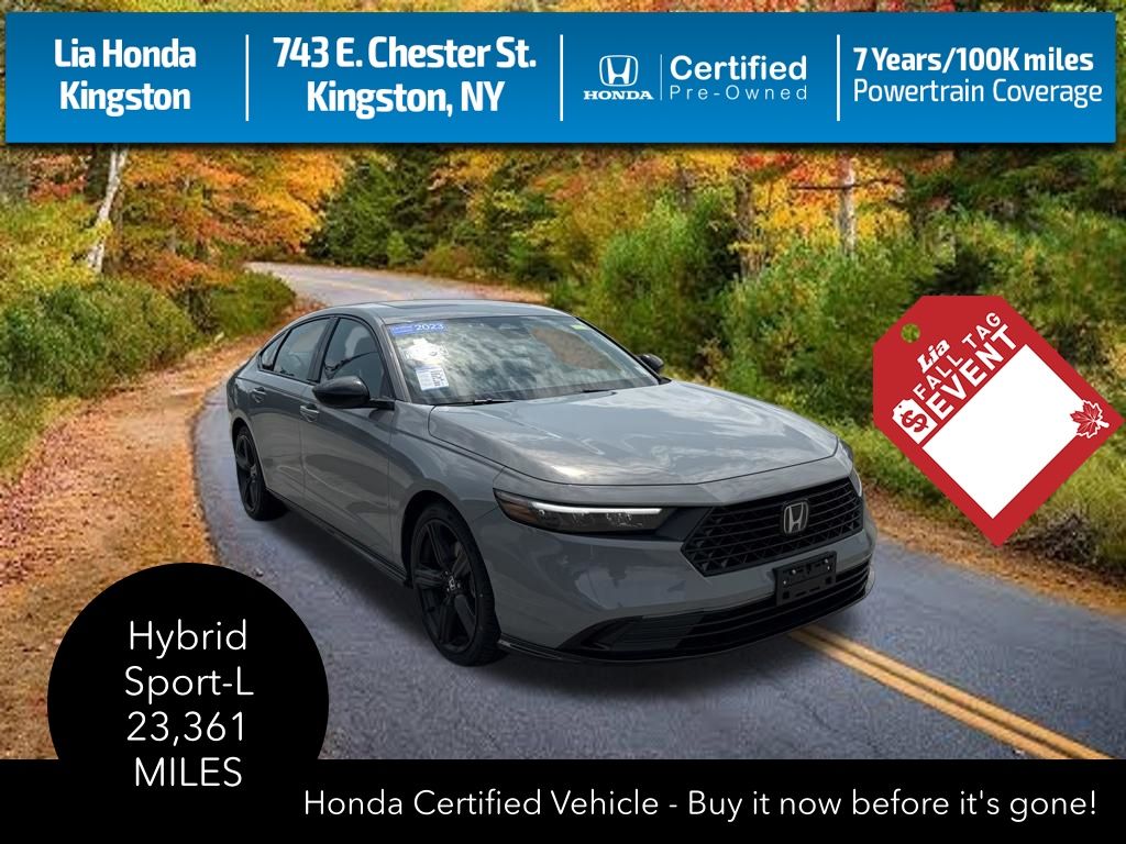 Urban Gray Pearl 2024 Honda Accord Hybrid Sedan Front-Wheel Drive Continuously Variable Transmission