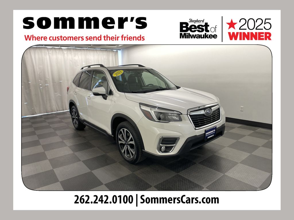 Crystal White Pearl 2021 Subaru Forester Limited Crossover AWD SUV / Crossover All-Wheel Drive Continuously Variable Transmission