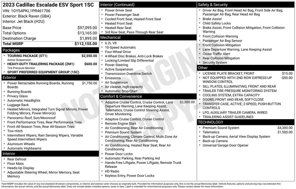 2023 Cadillac Escalade ESV 4WD Sport