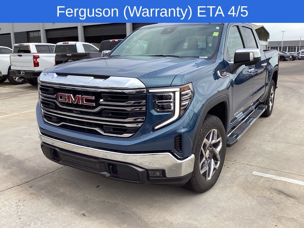 Downpour Metallic 2024 GMC Sierra 1500 SLT Crew Cab 4WD Pickup Truck Four-Wheel Drive Automatic