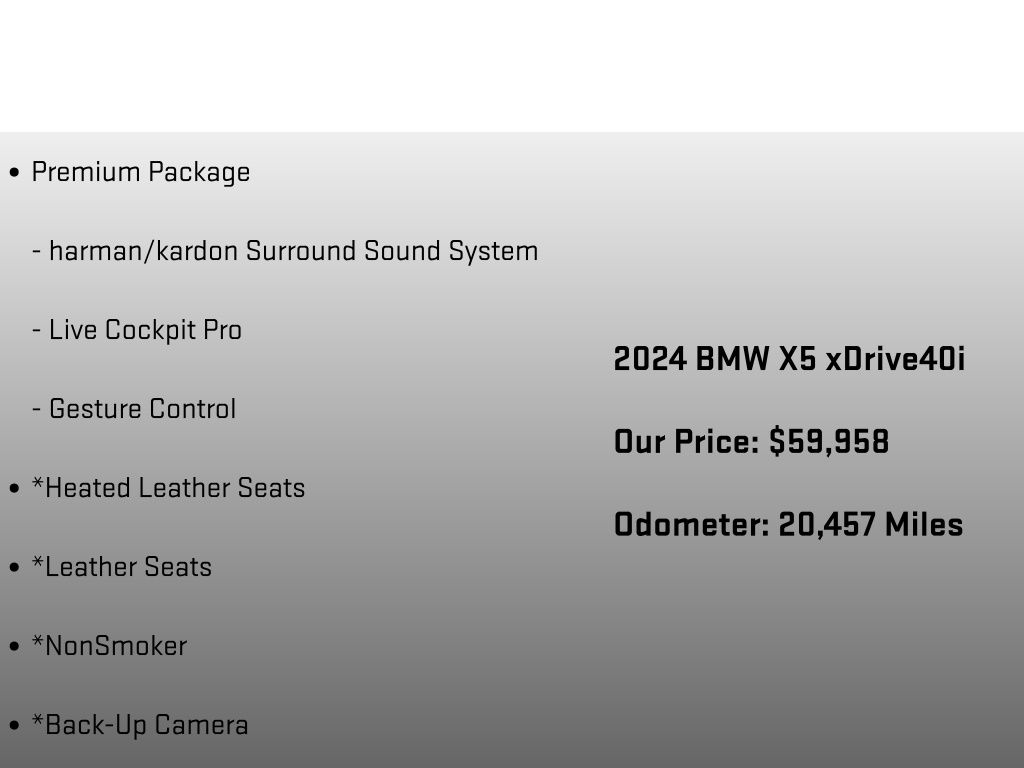 2024 BMW X5 xDrive40i Black at Klick Lewis Buick Chevrolet
