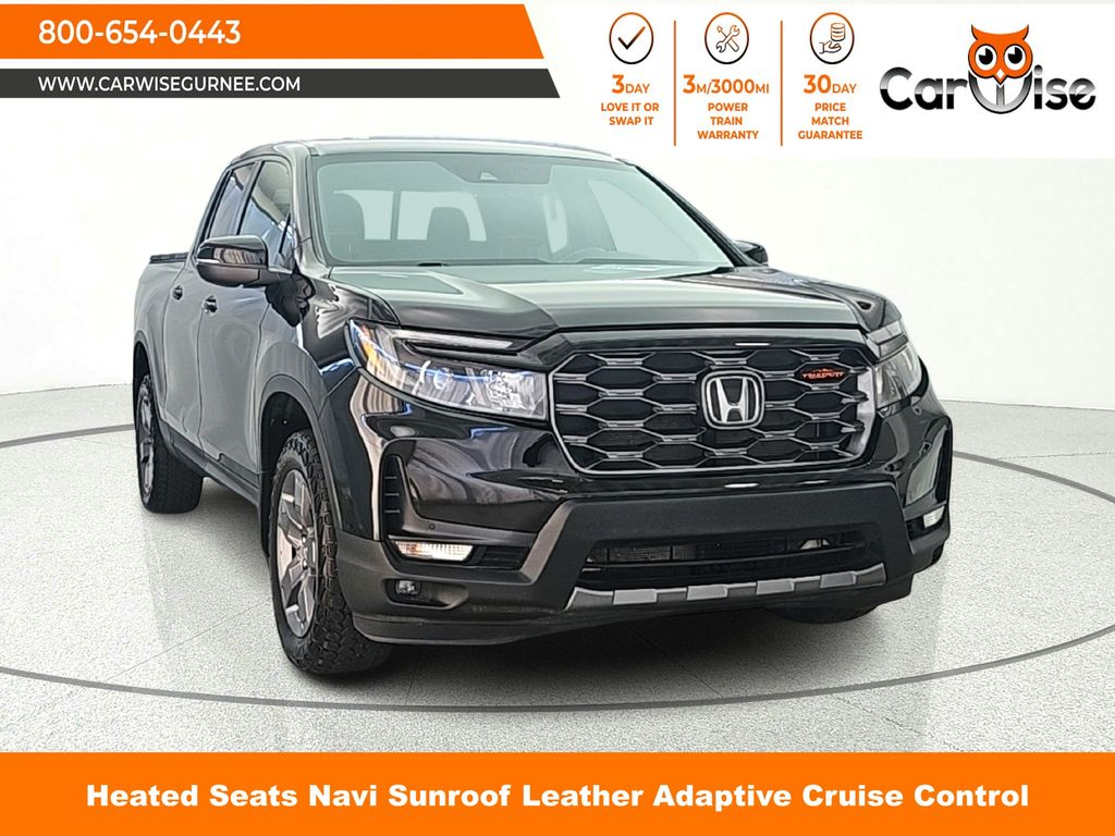 Black 2025 Honda Ridgeline TrailSport AWD Pickup Truck All-Wheel Drive 9-Speed Automatic