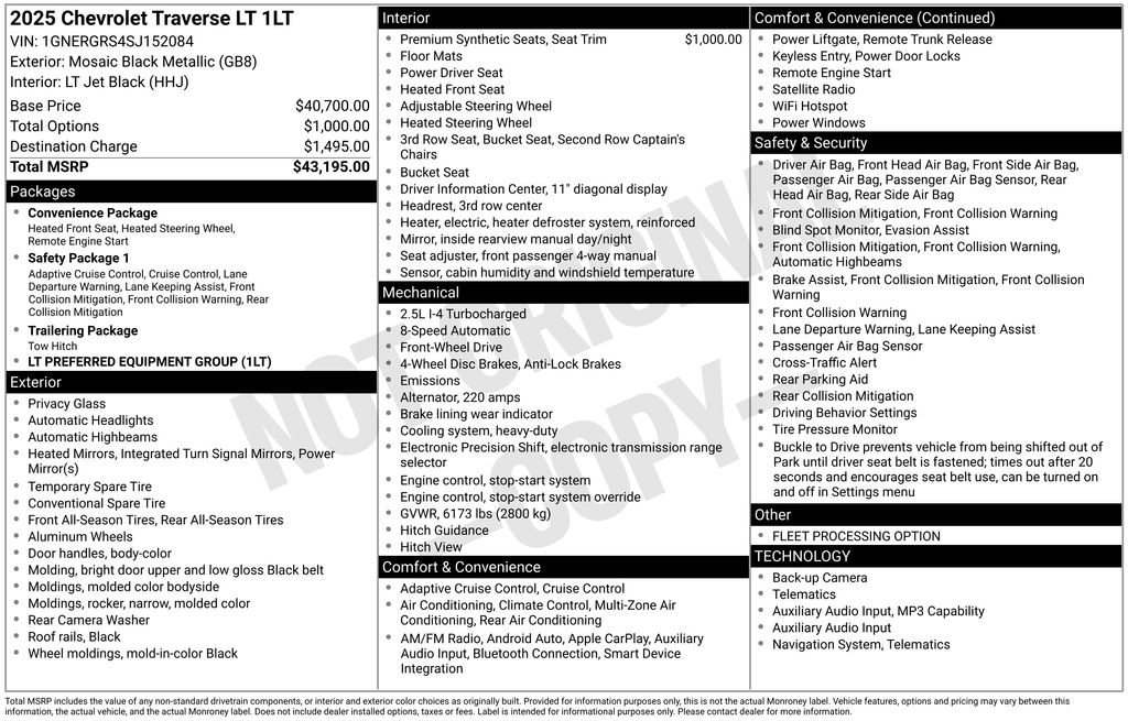 2025 Chevrolet Traverse LT Black at Bob Mills Chevrolet