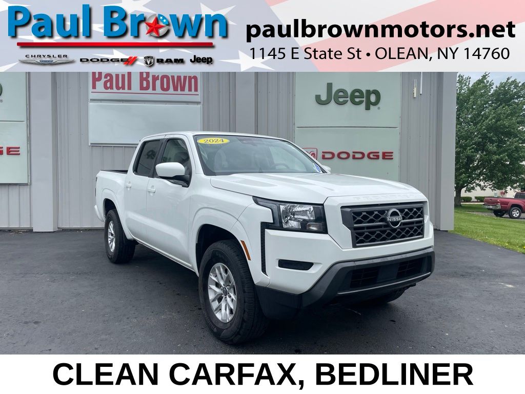 Glacier White 2024 Nissan Frontier Pickup Truck Four-Wheel Drive 9-Speed Automatic Overdrive