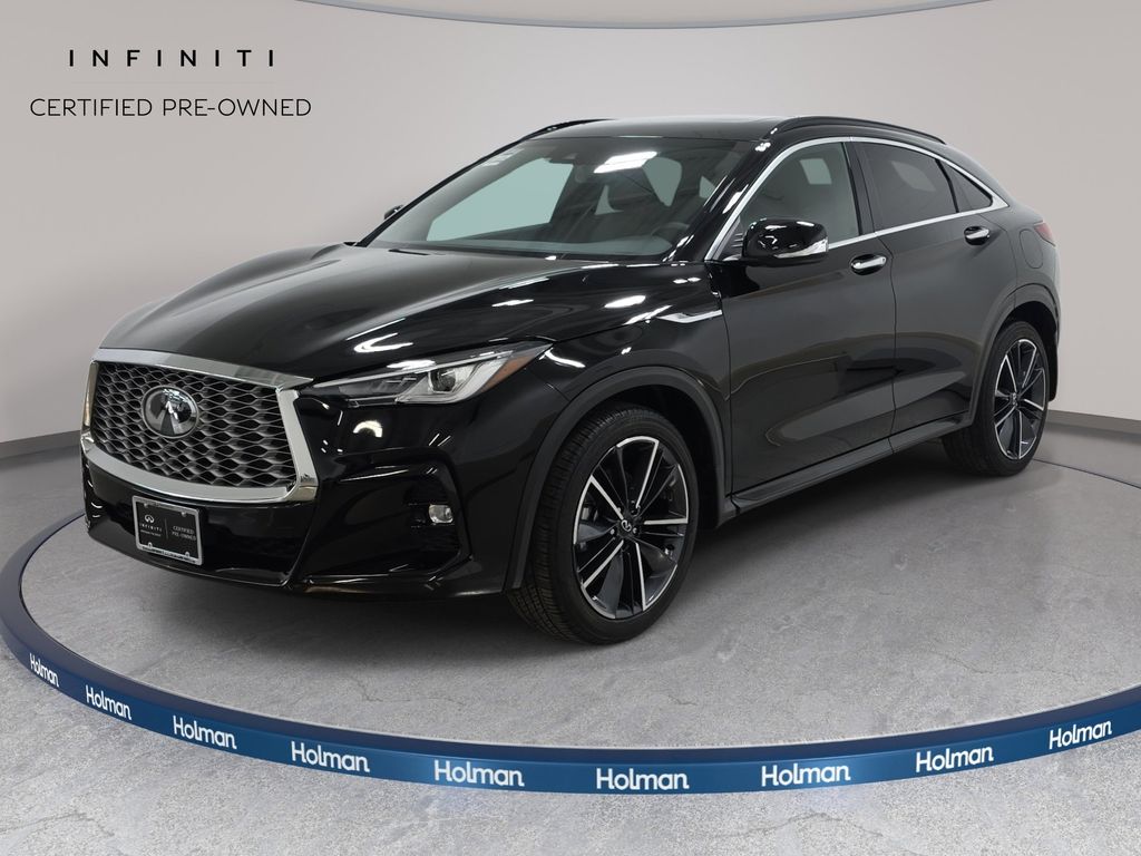 Black Obsidian 2023 INFINITI QX55 Luxe AWD SUV / Crossover All-Wheel Drive Continuously Variable Transmission